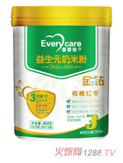 愛嬰佳3段核桃紅棗(塑罐)奶米粉