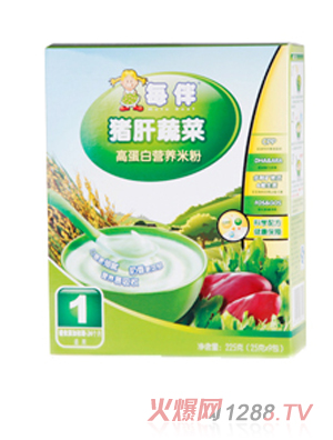 每伴豬肝蔬菜高蛋白營養(yǎng)米粉（1段）