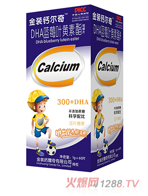 金裝鈣爾奇DHA藍莓葉黃素酯咀嚼片